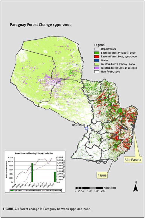 geographic map of paraguay. GLCF staff was able to map the