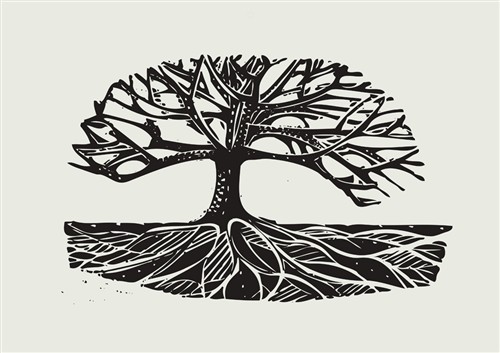 May: Woodcut Tree 