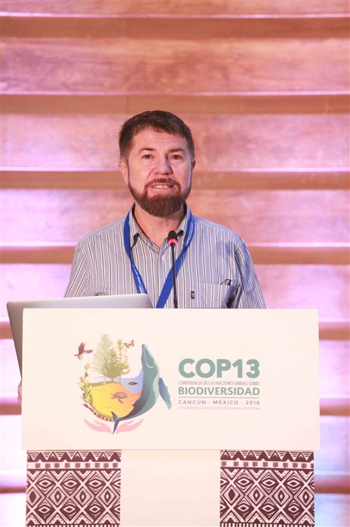 Mr. John Scott, Secretariat of the CBD. Cortesy of the Comision Comisión Nacional para el Desarrollo de los Pueblos Indígenas
