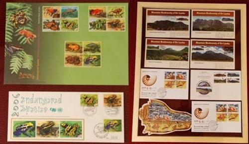 Commemorative IBD stamps and souvenir postcards from Sri Lanka Secretariat of the Convention on Biological Diversity