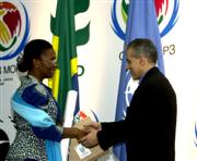 Cote D'Ivoire presents the Secretariat with a donation for the Museum of Nature and Culture