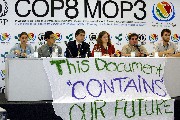 Youth speak out at a press conference during MOP-3