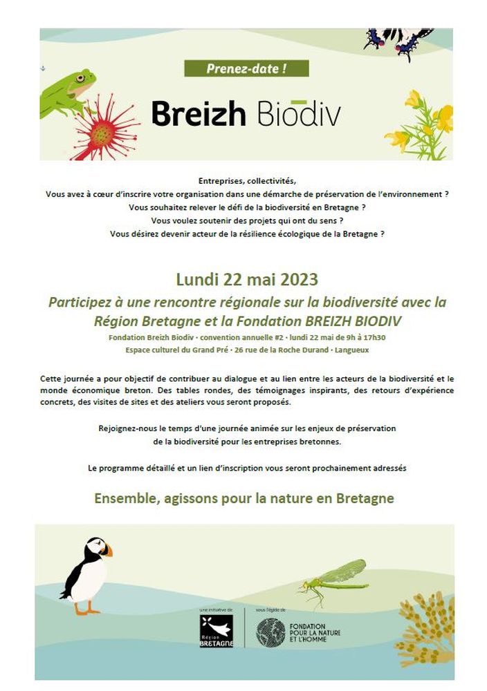 Journée sur la biodiversité avec Fondation Breizh Biodiv et la région Bretagne