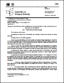 thumnail of the COP14 decision 14-5 CBD publication
