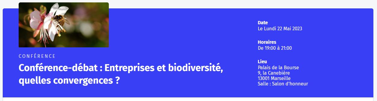 Conférence-débat : Entreprises et biodiversité, quelles convergences ?