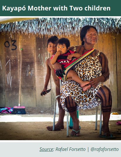 Kayapó mother with two children