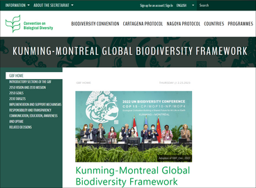 New Kunming-Montreal Global Biodiversity Framework