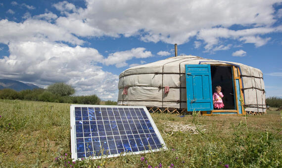 Mongolian Family Uses Solar Energy to Power Home
